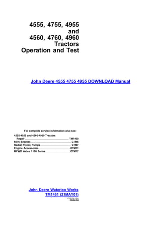 4760, 4960 John Deere Operation Test Technical Manual | PDF