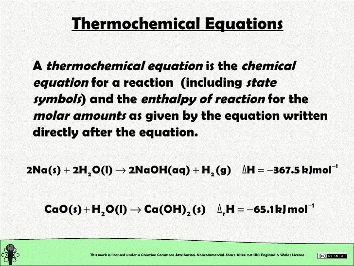 Chemical Reactions: Thermochemistry