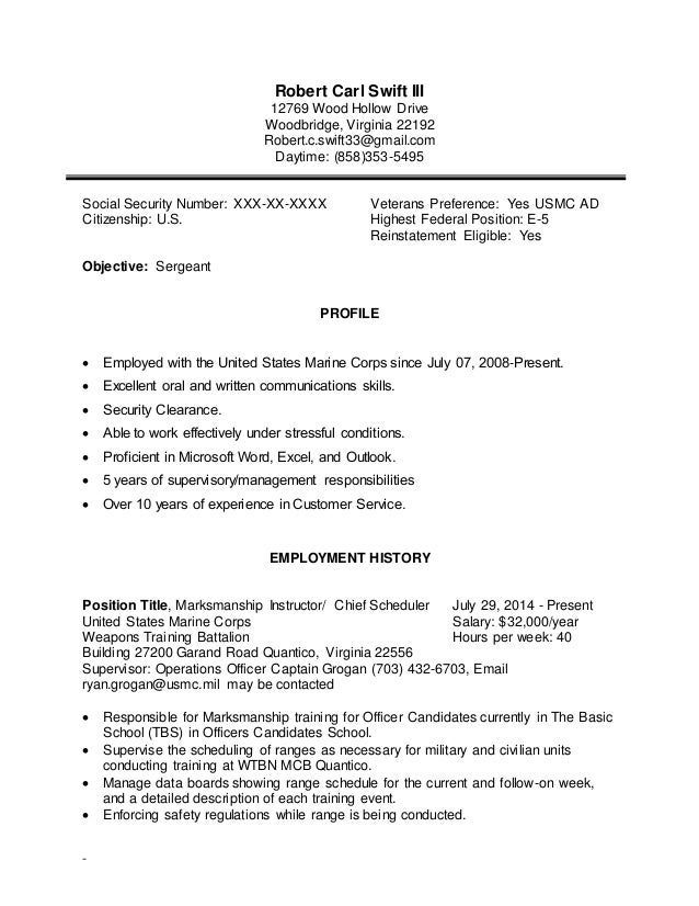 Robert C Swift III Resume