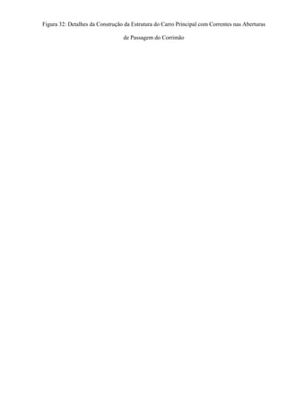 Figura 32: Detalhes da Construção da Estrutura do Carro Principal com Correntes nas Aberturas
de Passagem do Corrimão
 