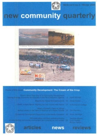 Anne Jennings New Community Quarterly 'Community development supporting sustainability education' 2008