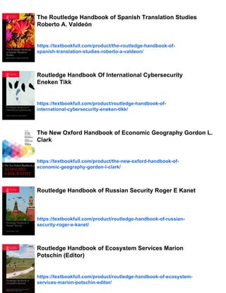 Clark Routledge Routledge Handbook of Health Geography Valorie A Crooks | PDF