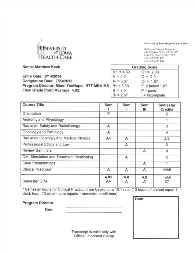 radiation therapy online degree