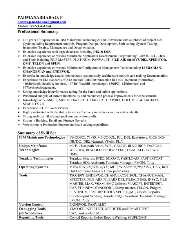 Mainframe Developer - Pokuri - Updated | PDF