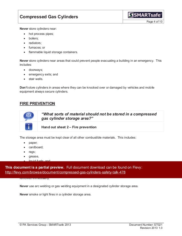 Compressed Gas Cylinders Safety Talk