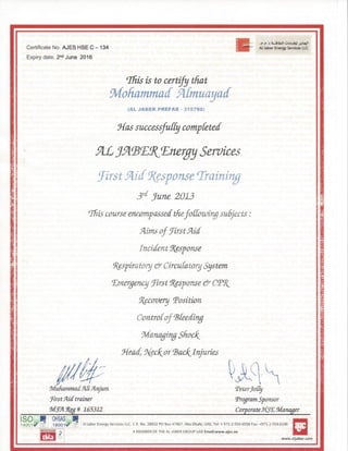 Mohammad Certificate 