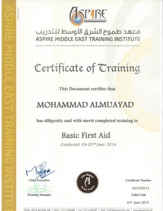 Mohammad Certificate 