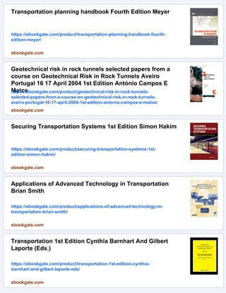 Transportation tunnels Second Edition Ponnuswamy | PDF