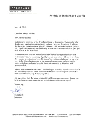 Letter of Recommendation - Prombank