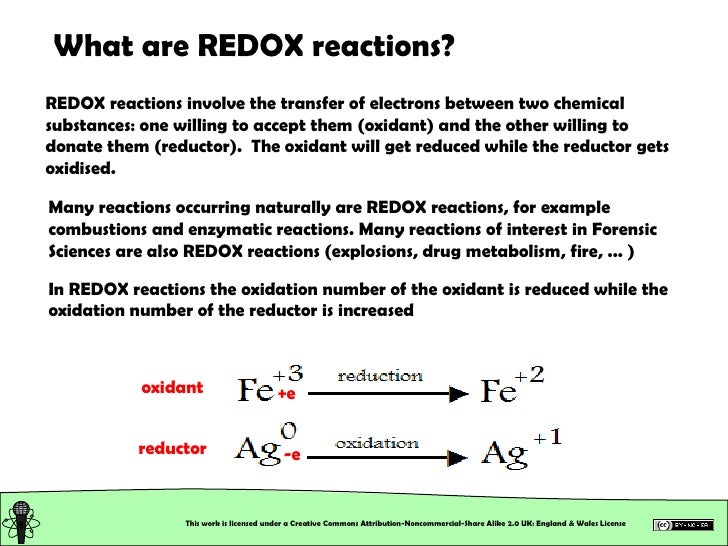 Chemical Reactions  Redox Reactions