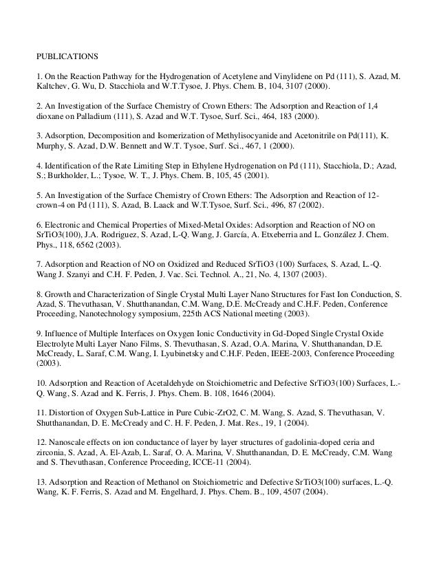 List Of Publications