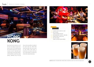 17
ESSENTIALS WHERE: 37 POTTINGER STREET, CENTRAL DISTRICT, HONG KONG CAPACITY: 250 UNTIL: 5AM HK.BOUJIS.COM
HONG
KONG
backs, and the witty addition of a traditional
red London phone box. Within Boujis
Hong Kong’s stylish, quirky interior, guests
can enjoy carefully curated seasons of
entertainment and exclusive cocktail shots
such as Boujis signature Crack Baby shot
served inside a glowing Faboujis Egg.
Boujis Hong Kong has evolved into one of
the city’s most sought-out venues since it
opened its doors in 2012, rapidly ascending
the international party set and, to this day,
remaining a haunt for high-profile figures
in global society. The club pays homage to
its distinctly British roots with dark wooden
paneling, upholstered chairs with high
B O U J I S H O N G K O N G
BOUJIS
AWARDS
2015 - RUNNER UP BEST CLUB IN HK - SASSY
2015 - BEST COCKTAIL
HANDS ON DRINK FOR GOOD
2015 - RECOGNISED BEST COCKTAIL - BAR STARS
2015 - WORLDS FINEST CLUB 2015 (HK)
2013 - BEST BAR TENDER -
WORLD CLASS BAR TENDER AWARDS
 