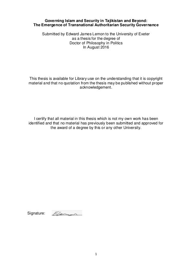 Phd thesis on e government