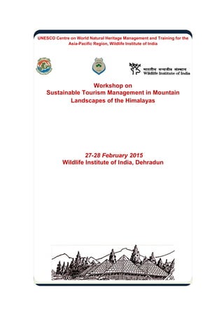 Conceptual Proposal
Management of Invasive Alien
Species in India Protected Areas
Concept Proposal submitted to the
Ministry of Environment & Forests,
Government of India
Wildlife Institute of India, Dehradun
UNESCO Centre on World Natural Heritage Management and Training for the
Asia-Pacific Region, Wildlife Institute of India
Sustainable Tourism Management in Mountain
Landscapes of the Himalayas
Wildlife Institute of
Conceptual Proposal
Management of Invasive Alien
Species in India Protected Areas
Concept Proposal submitted to the
Ministry of Environment & Forests,
Government of India
&
Wildlife Institute of India, Dehradun
Centre on World Natural Heritage Management and Training for the
Pacific Region, Wildlife Institute of India
Workshop on
Sustainable Tourism Management in Mountain
Landscapes of the Himalayas
27-28 February 2015
Wildlife Institute of India, Dehradun
Management of Invasive Alien
Species in India Protected Areas
Concept Proposal submitted to the
Ministry of Environment & Forests,
Wildlife Institute of India, Dehradun
Centre on World Natural Heritage Management and Training for the
Sustainable Tourism Management in Mountain
India, Dehradun
 