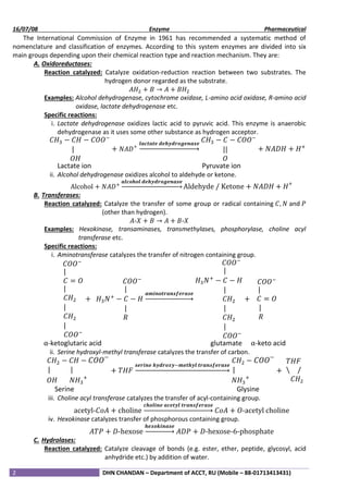 Enzymes Notes.pdf Notes on Enzyme | PDF