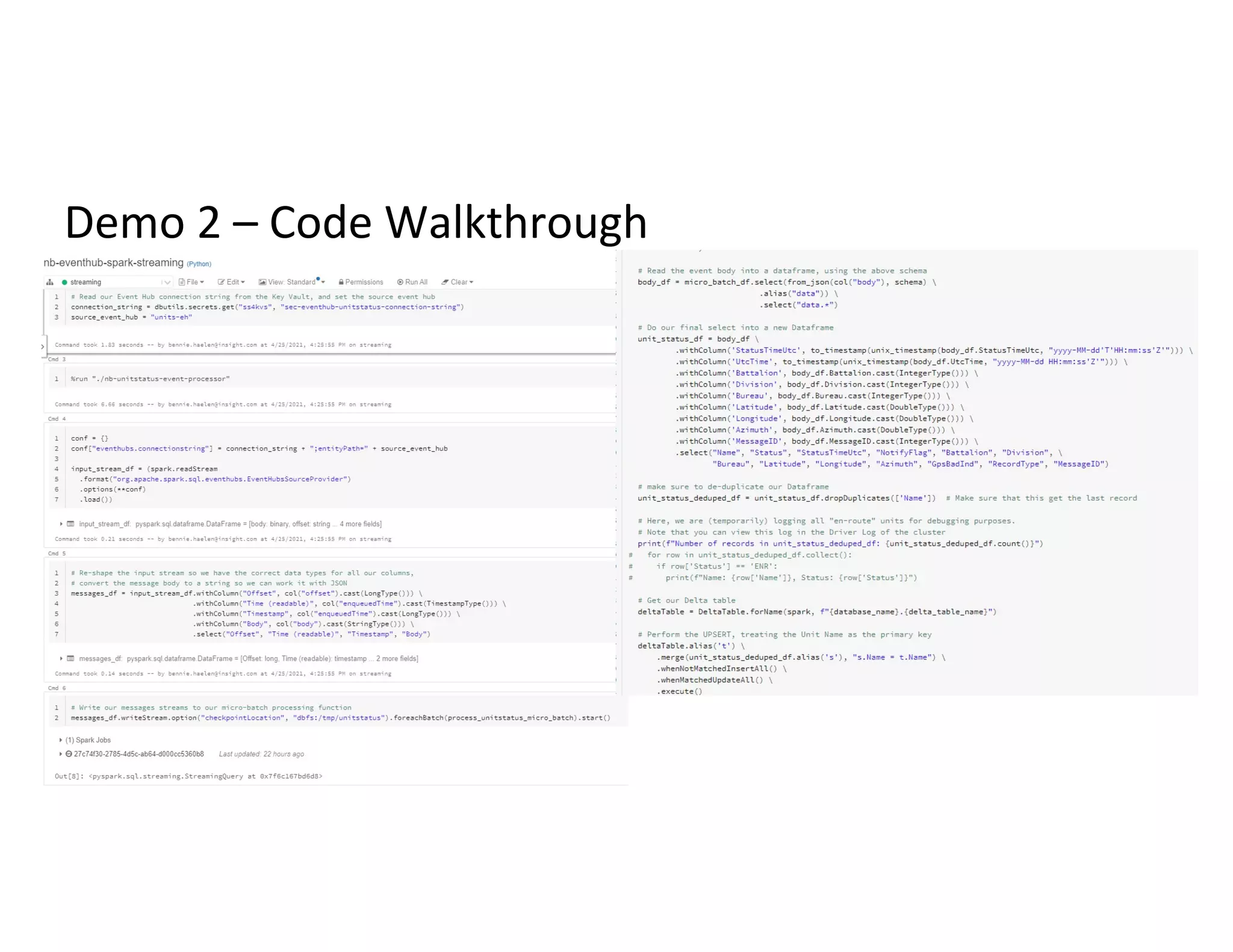 Demo 2 – Code Walkthrough
 