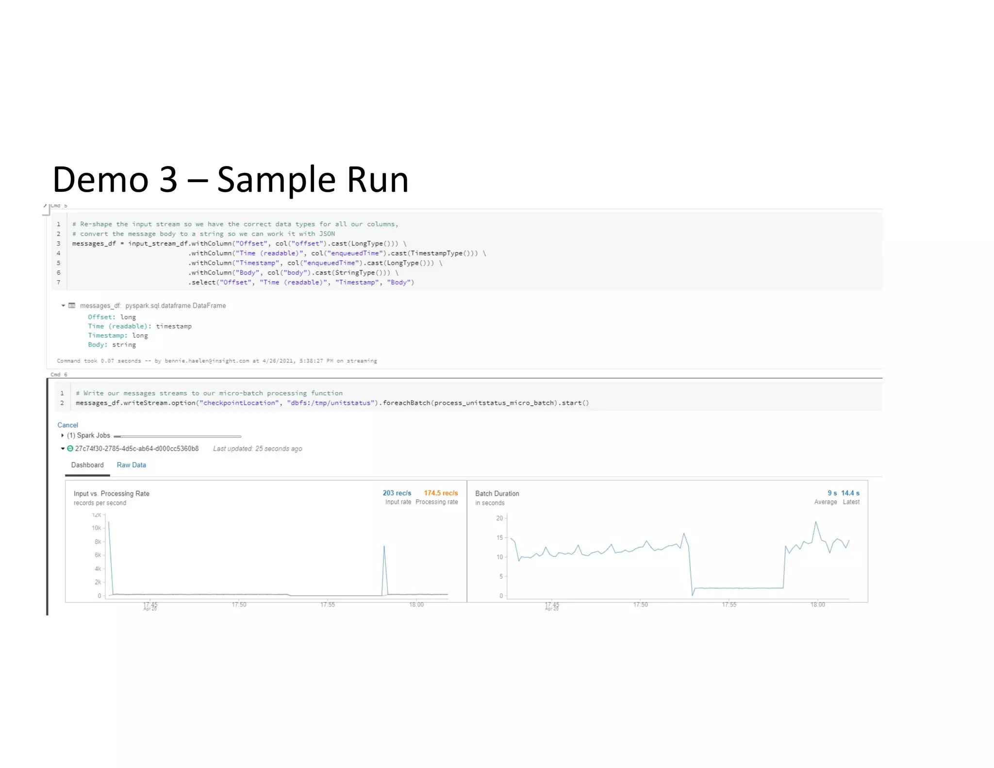 Demo 3 – Sample Run
 