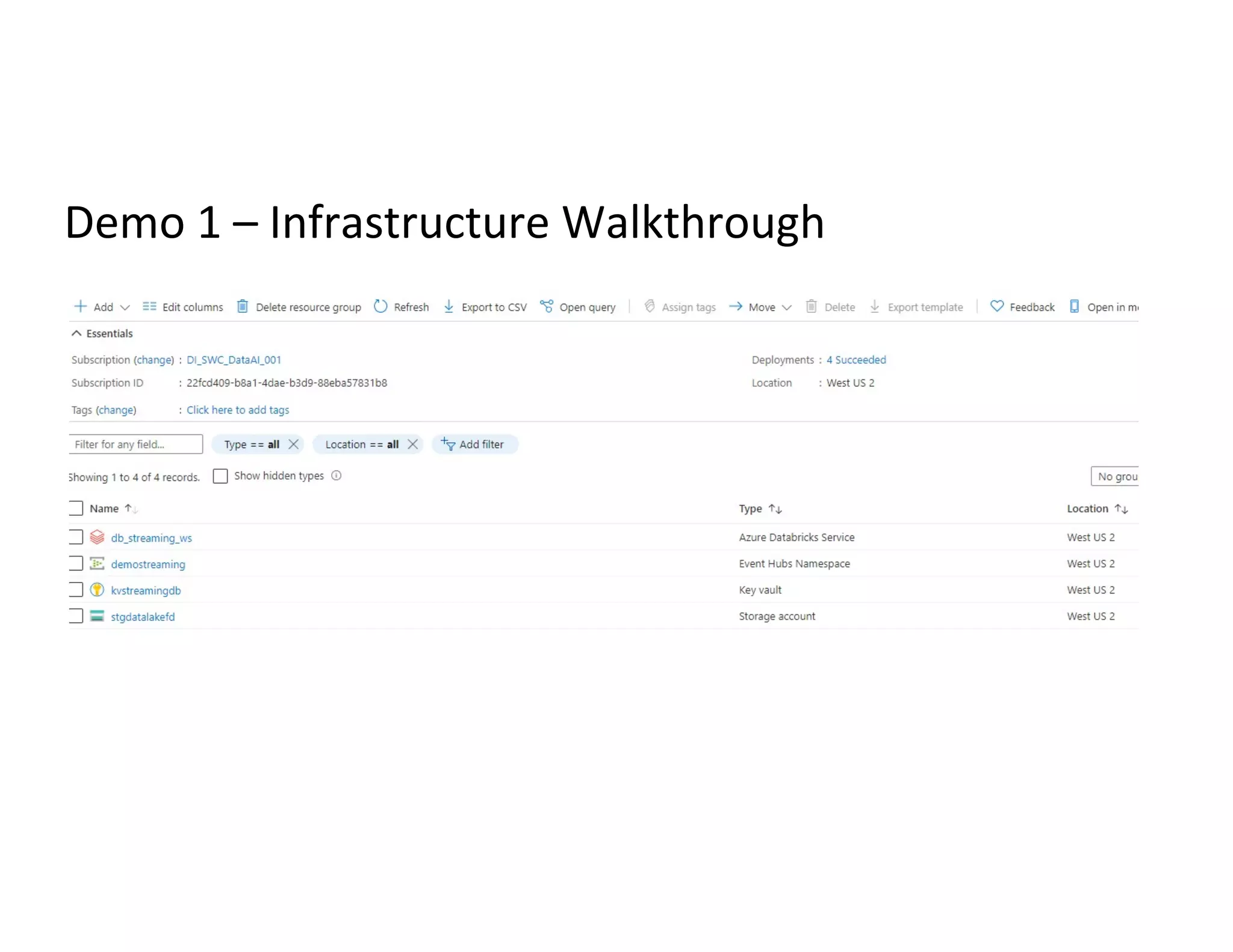 Demo 1 – Infrastructure Walkthrough
 