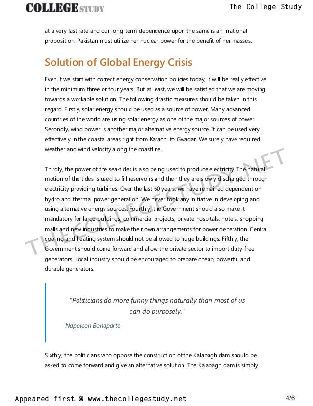 energy crisis essay pdf
