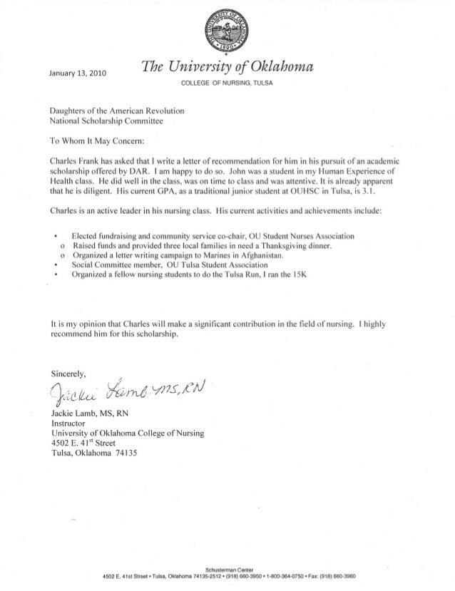 Letter Of Rec Prof Jackie Lamb 2010