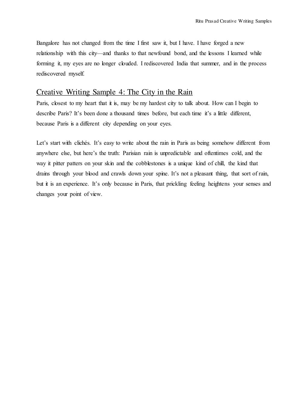 Creative Writing Examples | blogger.com creative writing sample
