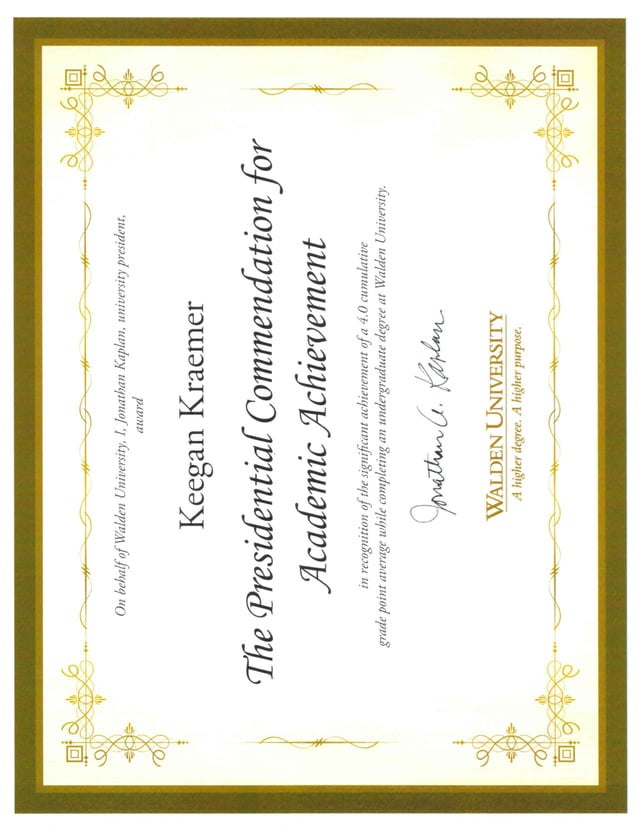 The Presidential Commendation for Academic Achievement | PDF