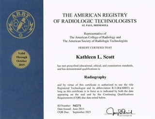 ARRT Certificate