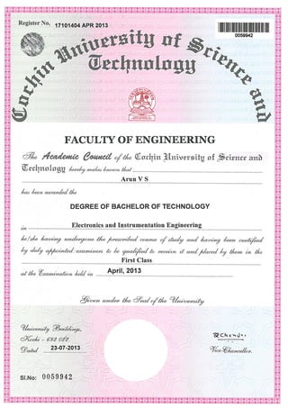 arun btech degree