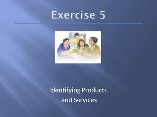 Identifying Products
and Services
 