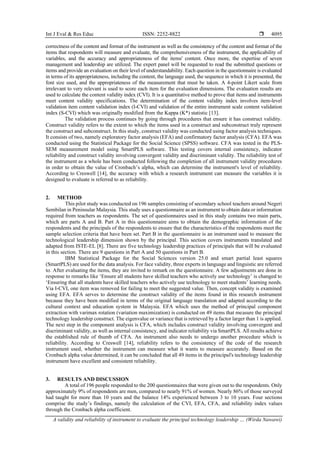 A validity and reliability of instrument to evaluate the principal ...