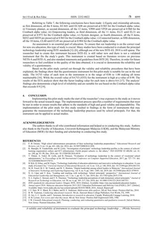 A validity and reliability of instrument to evaluate the principal ...