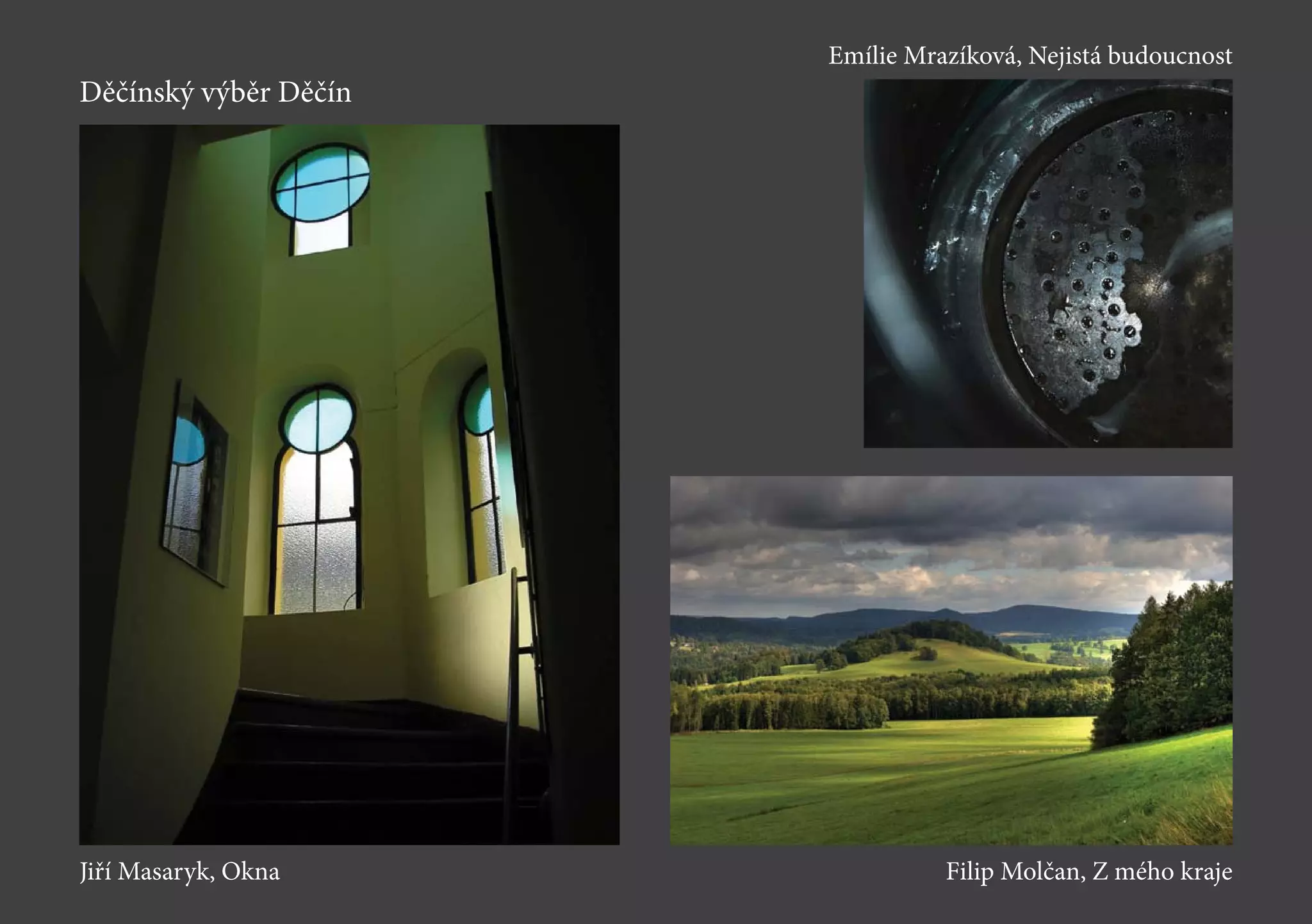 Děčínský výběr Děčín
Jiří Masaryk, Okna Filip Molčan, Z mého kraje
Emílie Mrazíková, Nejistá budoucnost
 