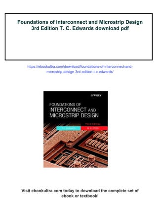 洋書 Foundations of Interconnect Microstrip 洋書 Foundations of Interconnect Microstrip Foundations for