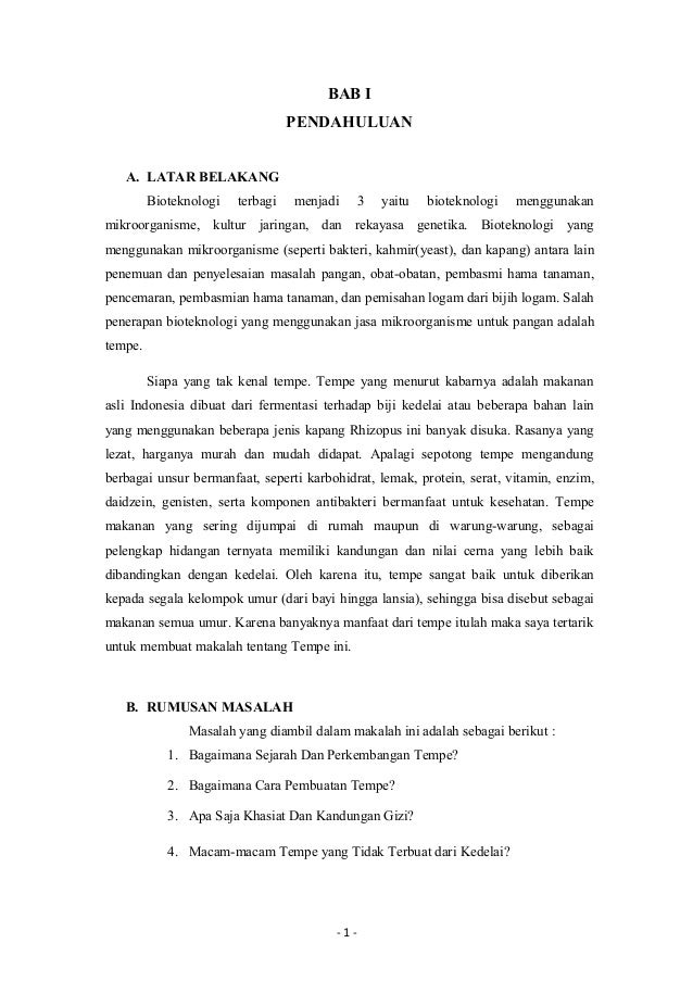 Contoh Makalah Bioteknologi Tempe