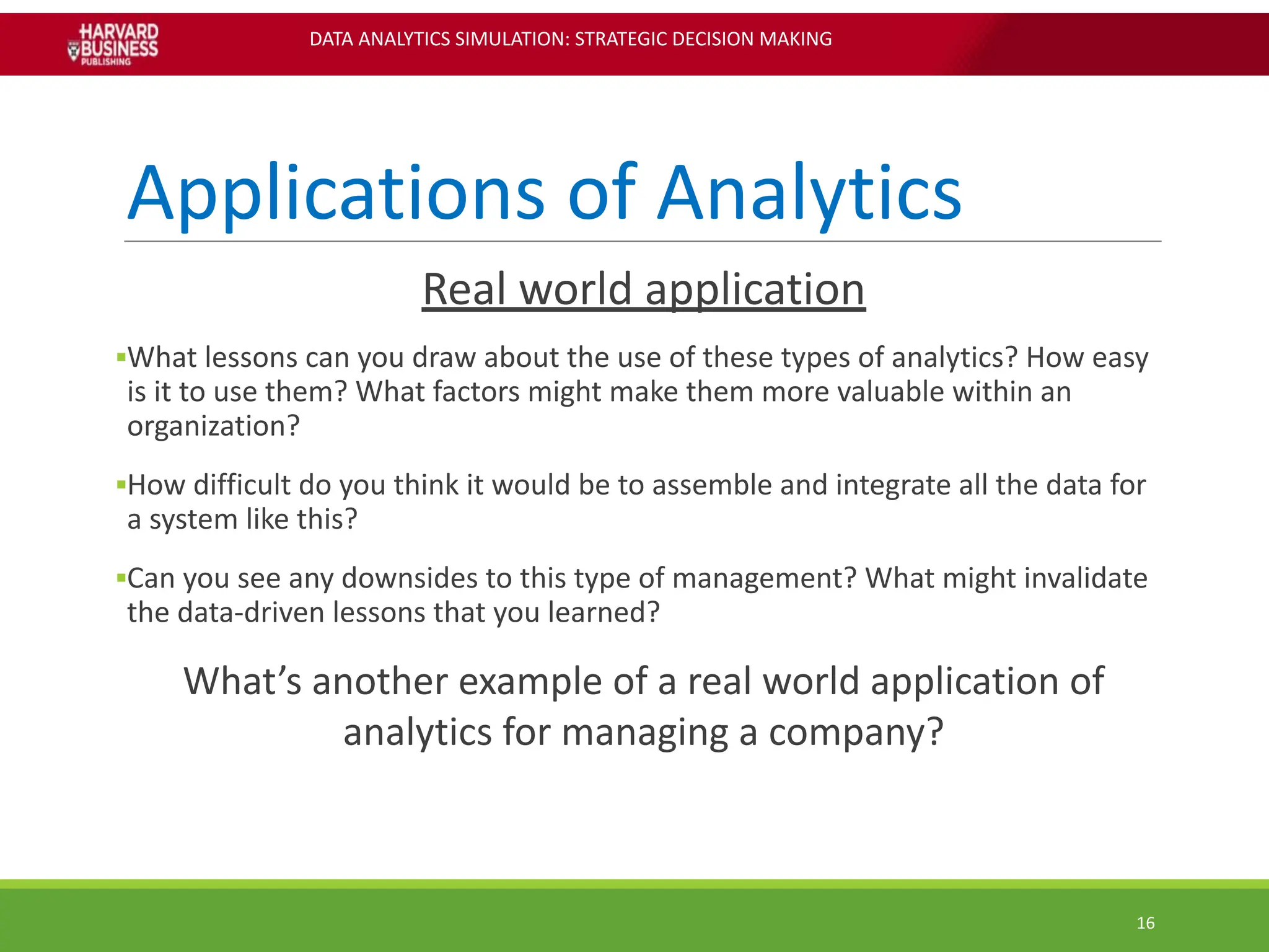Data Analytics Simulation Strategic Decision Making data analytics simulationstrategic decision making | PPT