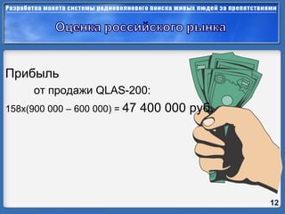 Прибыль  от продажи  QLAS-200 : 158х(900 000  –  600 000) =  47 400 000 руб. 