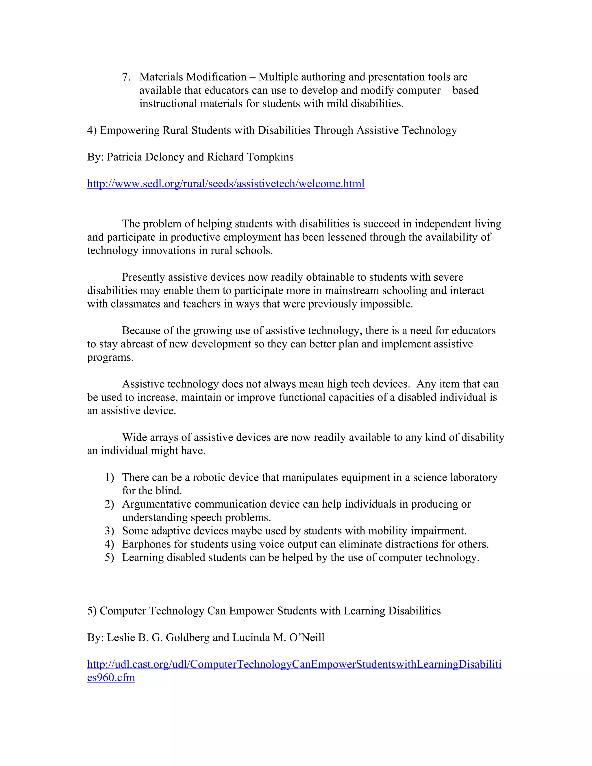 481 Assignment Articles