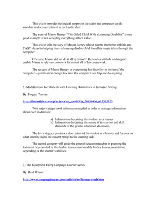 481 Assignment Articles