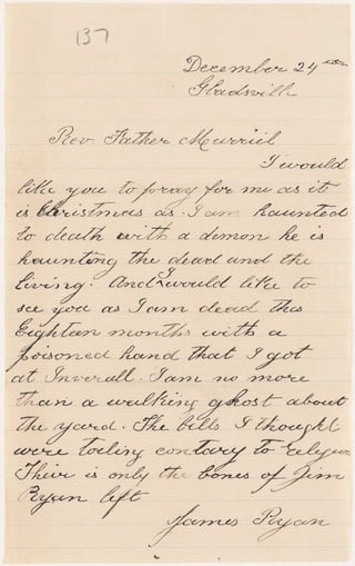 Letters from patients, 1890s [Gladesville Hospital]