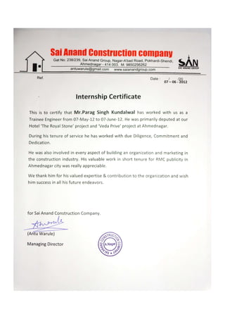 SACC Certificate