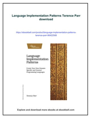 Language Implementation Pattern Book Language Implementation Patterns Terence Parr | PDF