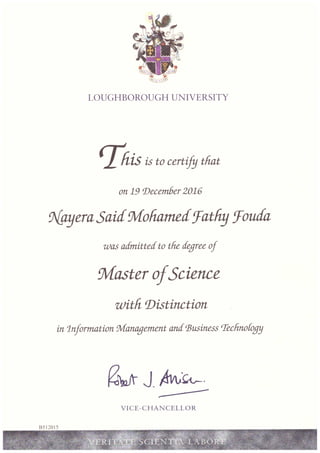 Loughborough Masters Certificate