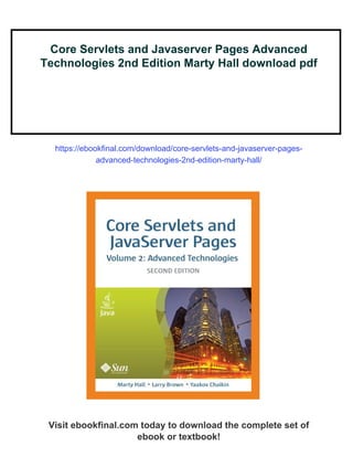 Core Servlets and Javaserver Pages Advanced Technologies 2nd Edition ...
