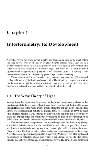 Optical interferometry 2nd Edition P. Hariharan | PDF
