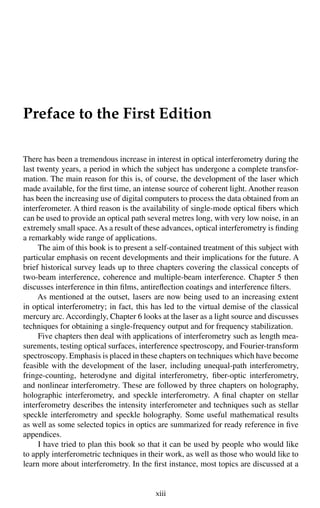 Optical interferometry 2nd Edition P. Hariharan | PDF