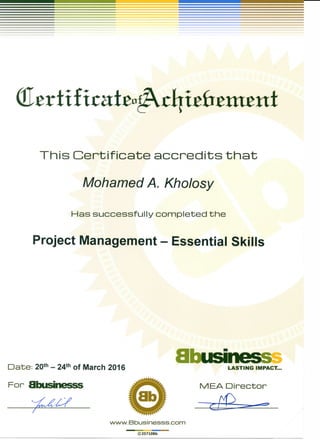 PM ES Certificate