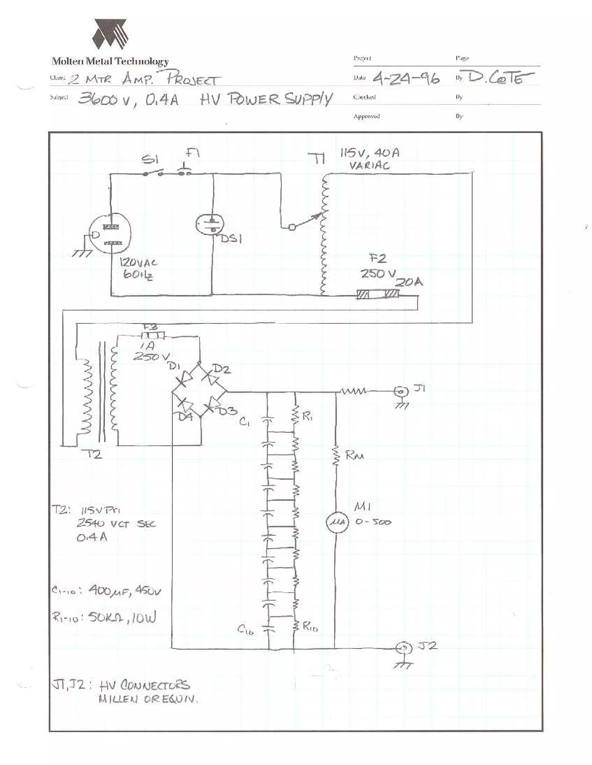 HV Power Supply Schematic | PDF
