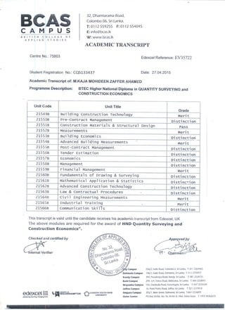 Academic Transcript | PDF