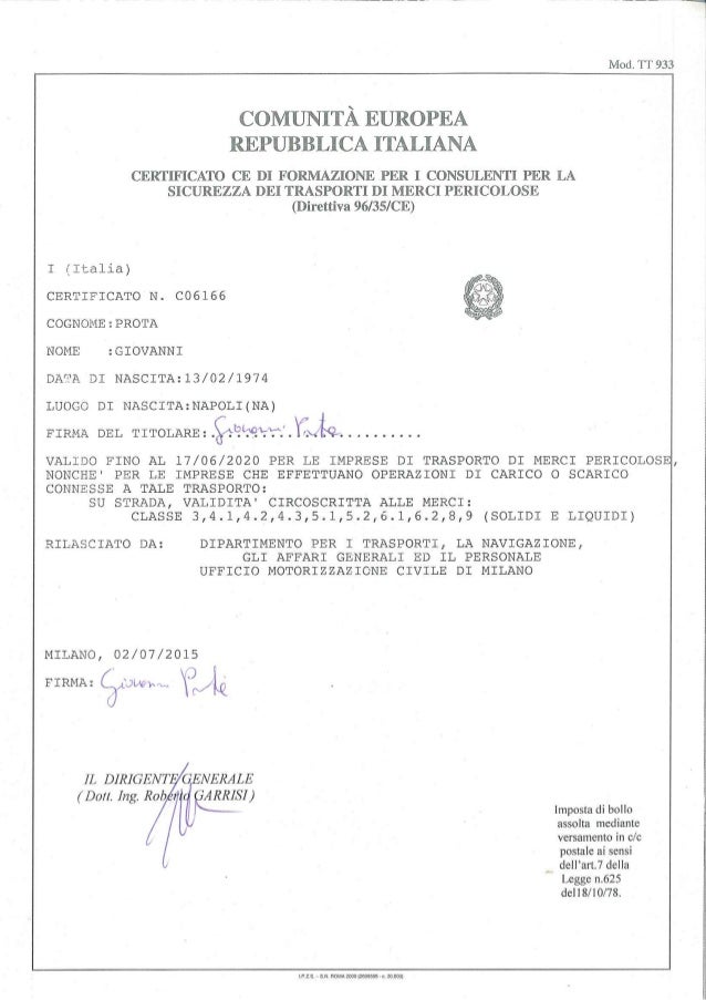 Dangerous Goods Safety Advisor Certificate