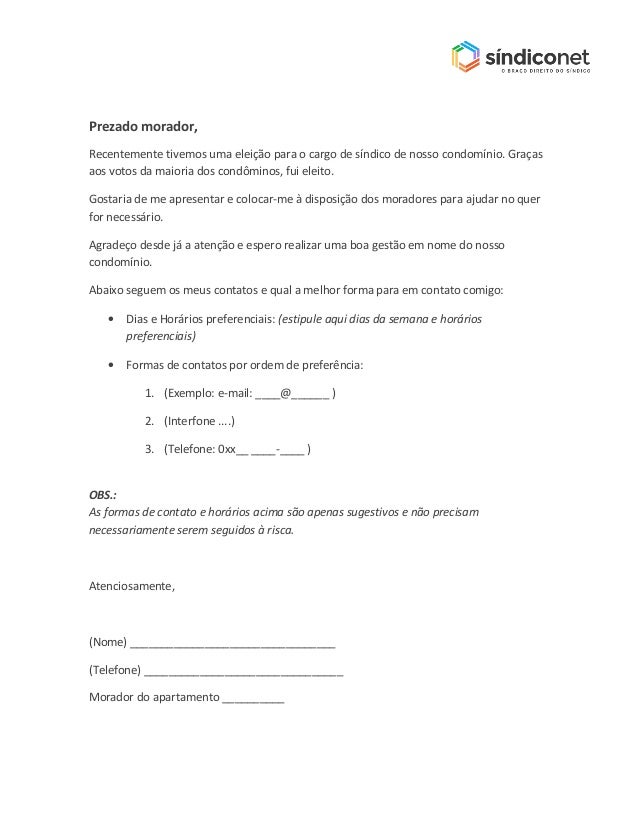 Exemplo De Carta De Reclamação Ao Condominio – Novo Exemplo